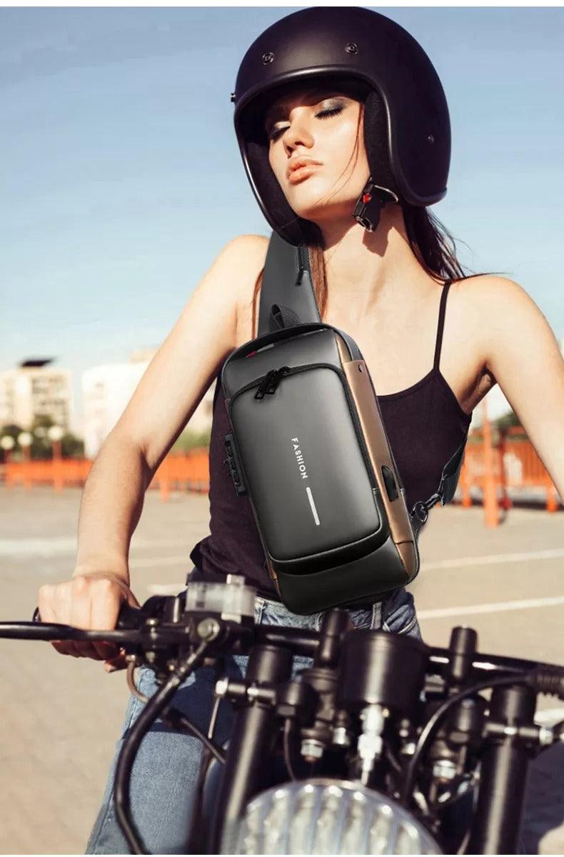 Mochila anti roubo impermeável com trava e USB - DescontosCentral